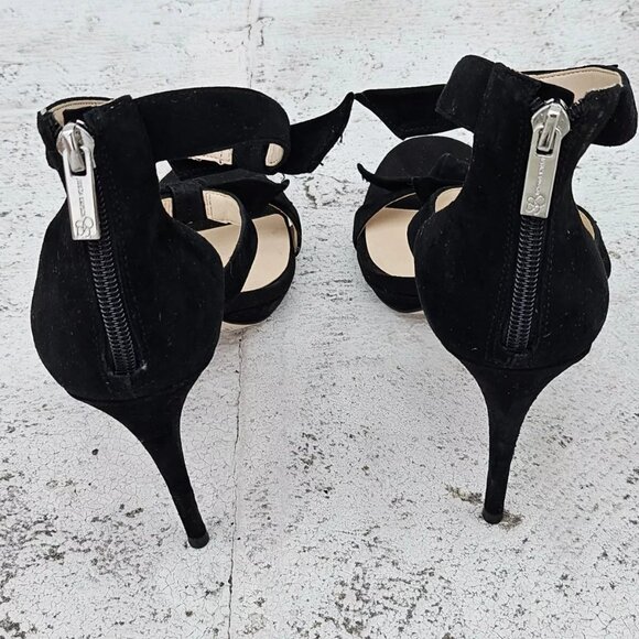 Jessica Simpson Women Heel Pump Sandal Black Suede Upper JS Kaycie Size 8.5M 39 - Picture 13 of 13